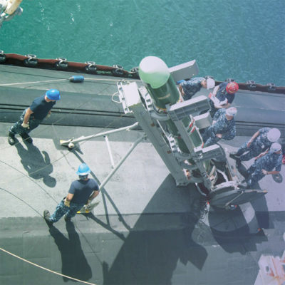 overhead photo of torpedo system