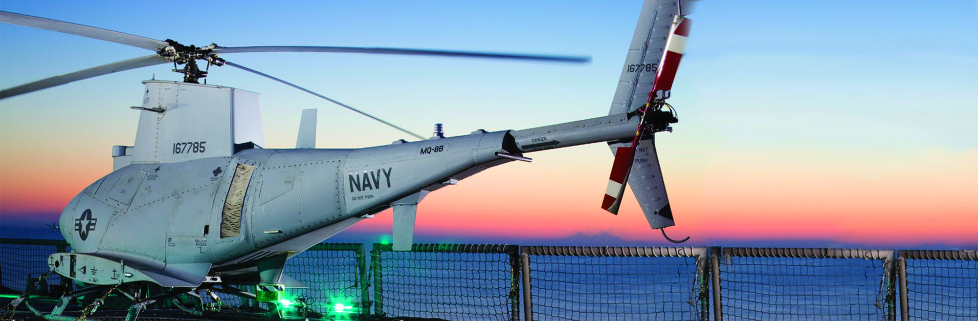 Fire Scout UAS on ship deck