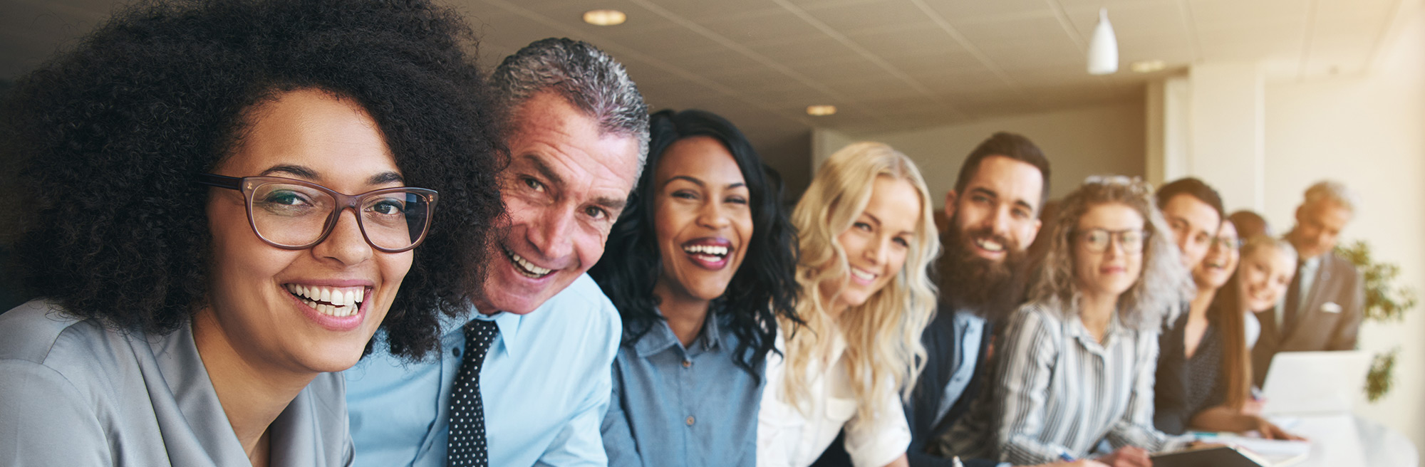 diverse employees smiling