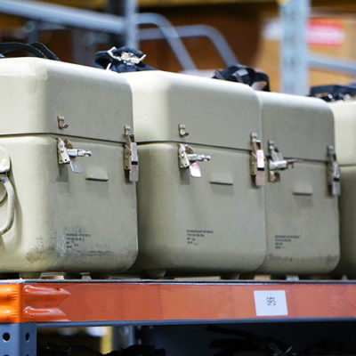 electronic equipment on shelf