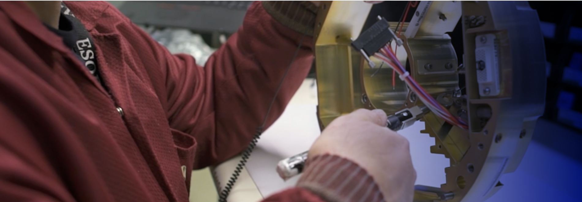 working on electronics