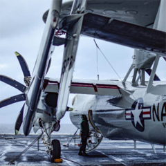 aircraft on flight deck
