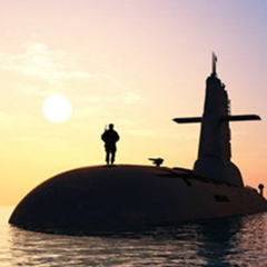 man standing on submarine