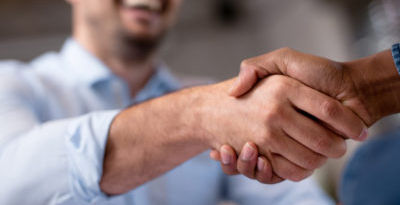 Two men shaking hands